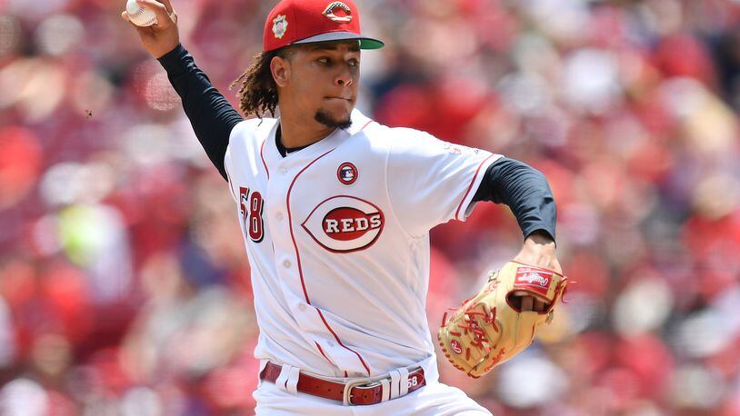 CINCINNATI, OH - JULY 4:  Luis Castillo #58 of the Cincinnati Reds pitches in the second inning against the Milwaukee Brewers at Great American Ball Park on July 4, 2019 in Cincinnati, Ohio.  (Photo by Jamie Sabau/Getty Images)