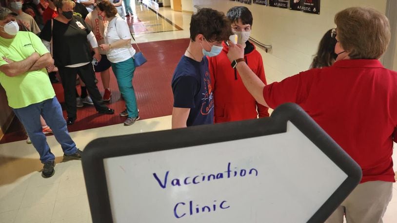Clark County Combined Health District is holding 30 to 35 vaccination clinics per week like this one at Tecumseh High School in May to make the COVID-19 vaccine more accessible to residents.