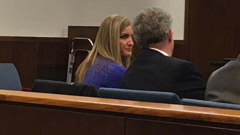 Jessica Langford in court last week during her trial. A jury convicted her of three counts of sexual battery and three counts of unlawful sexual conduct with a minor. NICK BLIZZARD/STAFF