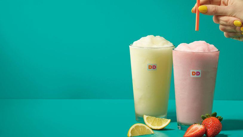 Dunkin' Donuts has a new frozen lemonade drink available in original and strawberry flavors. CONTRIBUTED