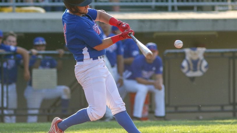 Champion City Kings infielder Jesse Hall is hitting .248 with seven home runs and 31 RBIs in a team-high 37 appearances this summer. CONTRIBUTED PHOTO BY MICHAEL COOPER