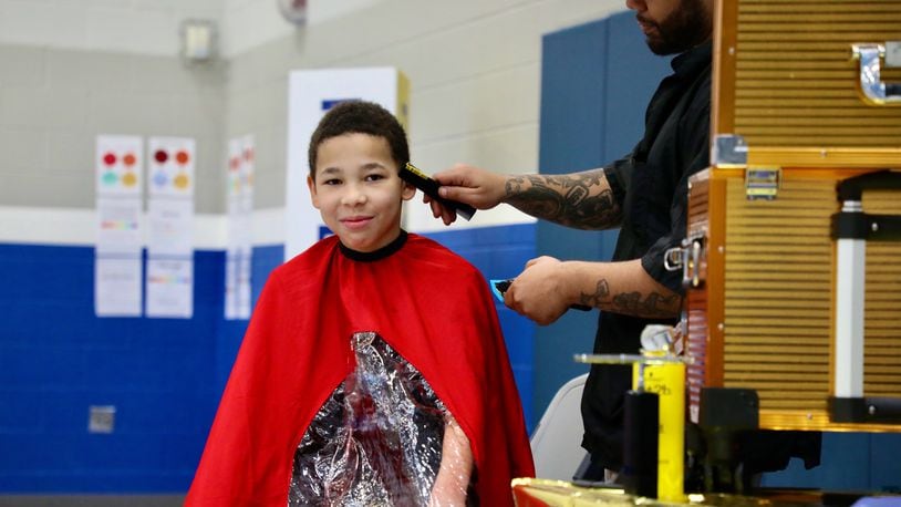 Fulton Elementary School held free haircuts and braiding for students ahead of Ohio State Testing. Contributed