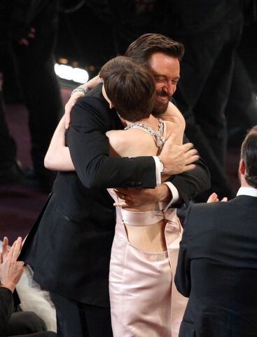 These two became firm friends on the set of Les Mis and when Anne Hathaway was awarded for Best Supporting Actress at the 2013 Oscars, Hugh Jackman was eager to congratulate her!