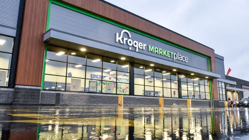 Kroger announced it will pay $100 to all employees who are vaccinated against the coronavirus. Shown is a Kroger Marketplace that opened in October 2020 on Kyles Station Road in Liberty Twp. in Butler County. NICK GRAHAM / STAFF