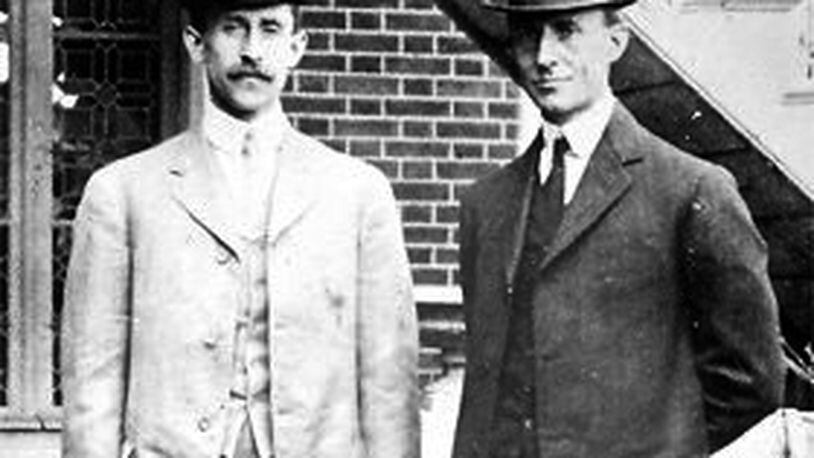 Orville and Wilbur Wright, photographed in France in 1909