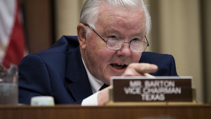 Rep. Joe Barton (R-TX) questions witnesses during a House Energy and Commerce Committee hearing.  (Photo by Drew Angerer/Getty Images)