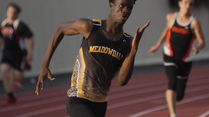 Meadowdale senior Wayne Lawrence Jr. will contend for the 100-400-200 D-II sprint triple at state this weekend. MARC PENDLETON / STAFF