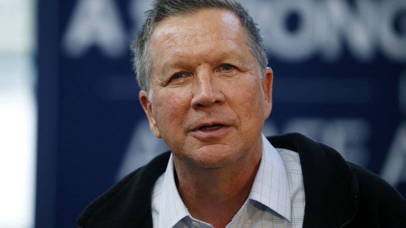 Republican presidential candidate Ohio Gov. John Kasich, speaks about his platform during a town hall meeting in Gulfport, Miss., Wednesday, Feb. 24, 2016. (AP Photo/Rogelio V. Solis)