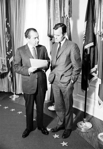 1970: George Bush Sr. with Richard Nixon