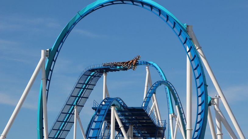 Cedar Point’s new wing roller coaster, GateKeeper, takes its inaugural flight as a part of the testing procedures before the coaster and park open for the upcoming season. CONTRIBUTED