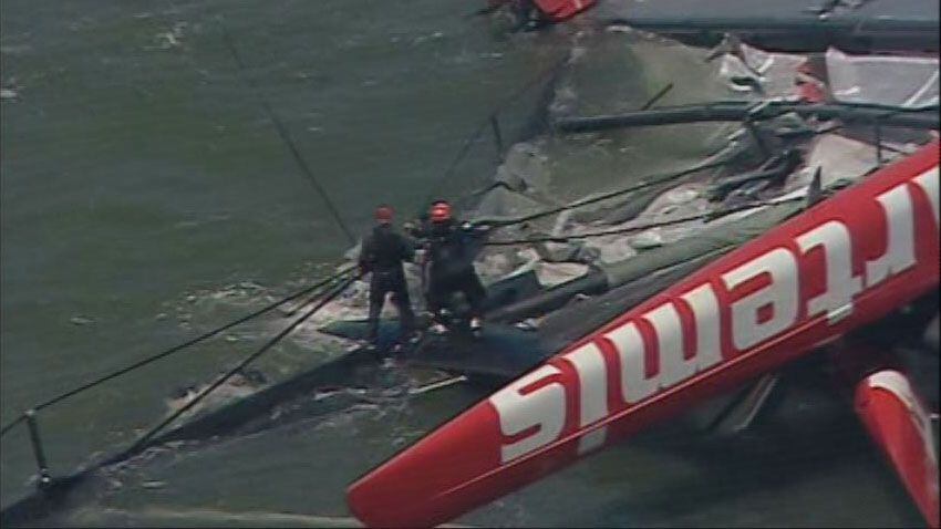 Artemis America's Cup boat capsize