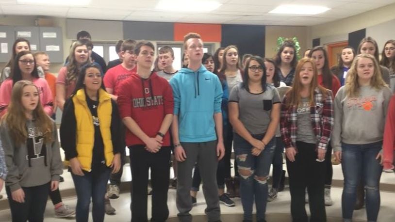 The West Liberty-Salem High School choir posted a touching video Wednesday of the group singing “Truly Brave.”
