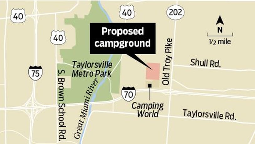 A developer is seeking approval to construct a campground and resort near Camping World in Huber Heights.