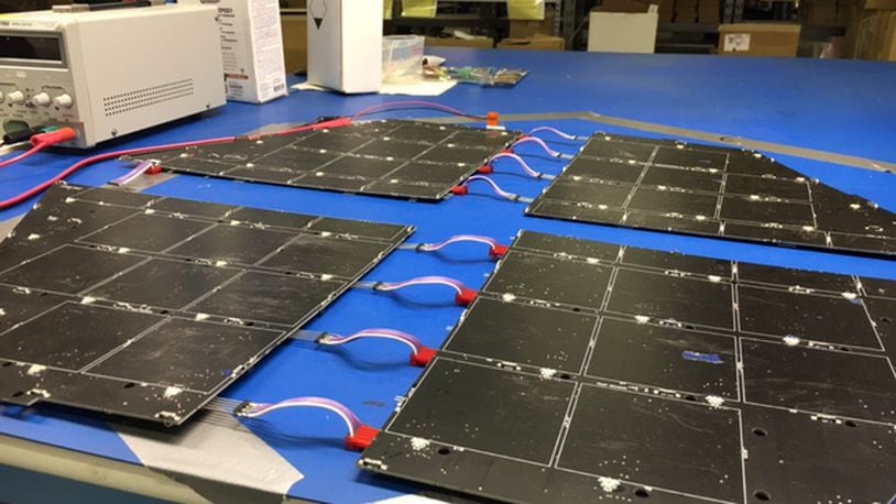 A E-Mek Technologies-produced circuit board destined for a Solar Roadways solar panel. THOMAS GNAU/STAFF