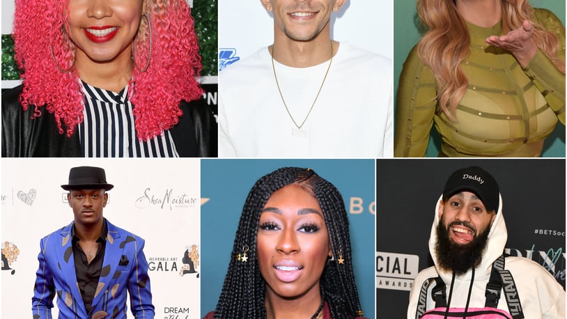 A group of celebrities appear in a YouTube video  supporting  #WilberforceUnite, Wilberforce University’s fundraising campaign for student aid, facility enhancements, faculty and staff development, and academic programs. Pictured (top left to right) Jasmine Brand; Khleo Thomas and Somaya Reece. Pictured bottom (left to right) Kwaylon “BlameItOnKway” Rogers, Khleo Thomas and DanRue.