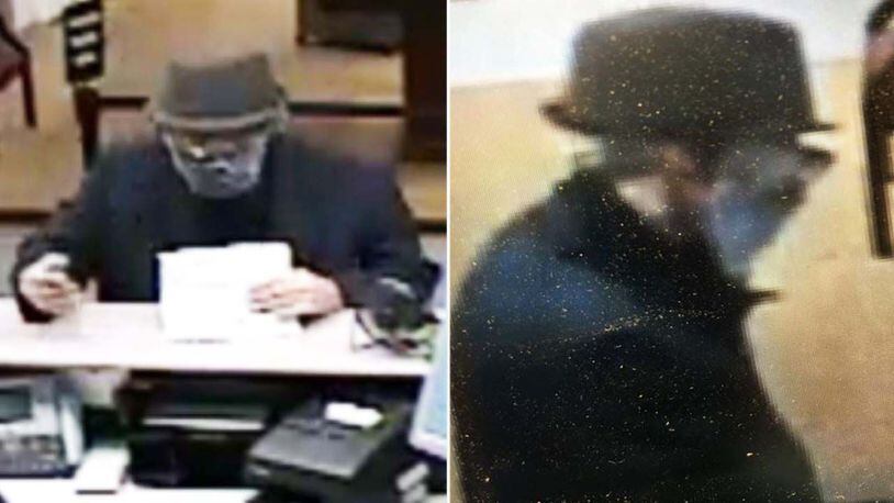 A man used a bowler as a disguise to rob a North Carolina bank Monday.