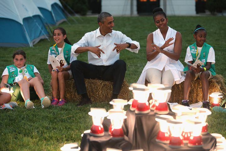 First Lady Michelle Obama hosts White House campout