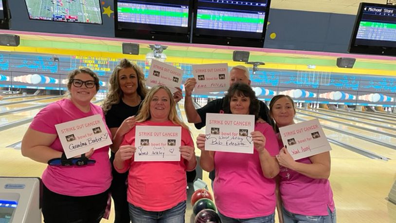 Bowlers dedicate their tournament performance to survivors or those battling cancer at the annual Springfield Clark County Strike Out Cancer Annual No-Tap Tournament - CONTRIBUTED