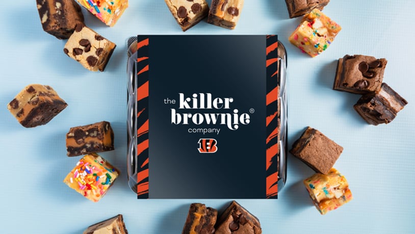 The Cincinnati Bengals and The Killer Brownie Company have released a new Bengals striped packaging just as the team prepares to take on the Ravens Sunday night at Paycor Stadium in an AFC Wild Card matchup (WEBSITE PHOTO).