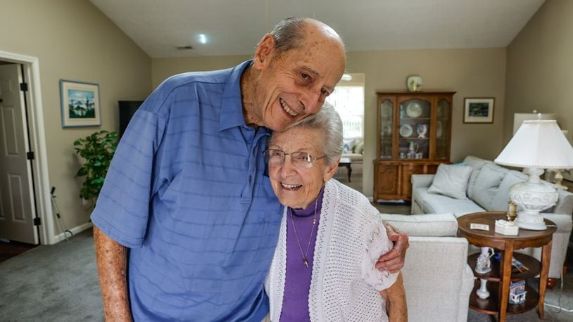 Marilyn and Dan Nagle, both 90, downsized 5 years after living in Kettering for 47 years. They now live in a small house at St. Leonard's in Centerville. JIM NOELKER/STAFF