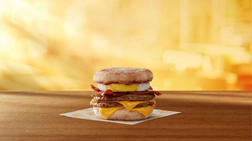 Triple Breakfast Stacks -- breakfast sandwiches with two sausage patties, bacon, an egg and two slices of cheese -- will be on McDonald's menus Nov. 1.