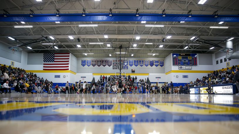 The Catholic Central at Springfield High School boys basketball game was suspended on Saturday night due to multiple players being ejected for fighting and leaving the bench. The Irish led 52-40 when the game was stopped with less than a minute remaining in the third quarter. Nearly 1,500 fans were in attendance. Michael Cooper/CONTRIBUTED