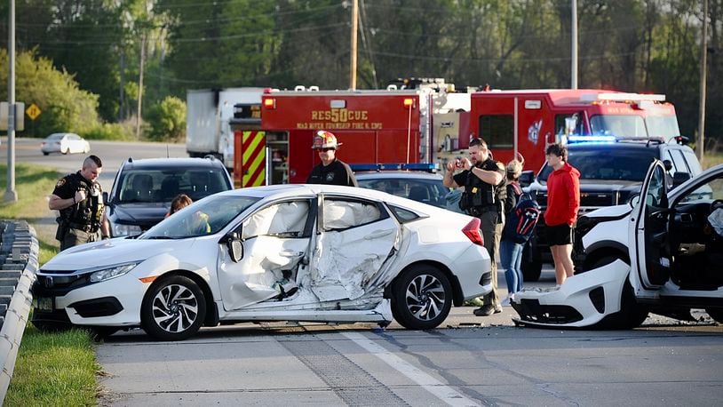 A crash was reported on Spangler Road near Interstate 675 in that Clark County on Friday morning, April 26, 2024. MARSHALL GORBY\STAFF