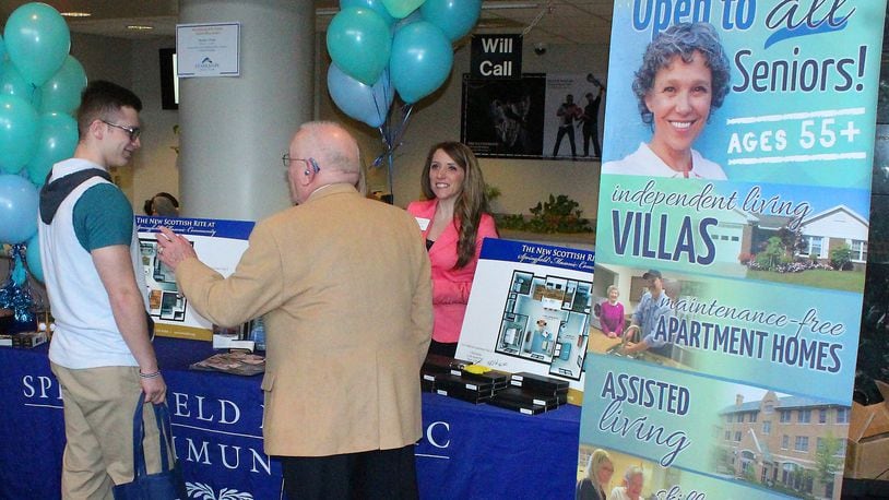 The Springfield Masonic Community was handing out information about their services at the Chamber of Greater Springfield’s business Expo. JEFF GUERINI/STAFF