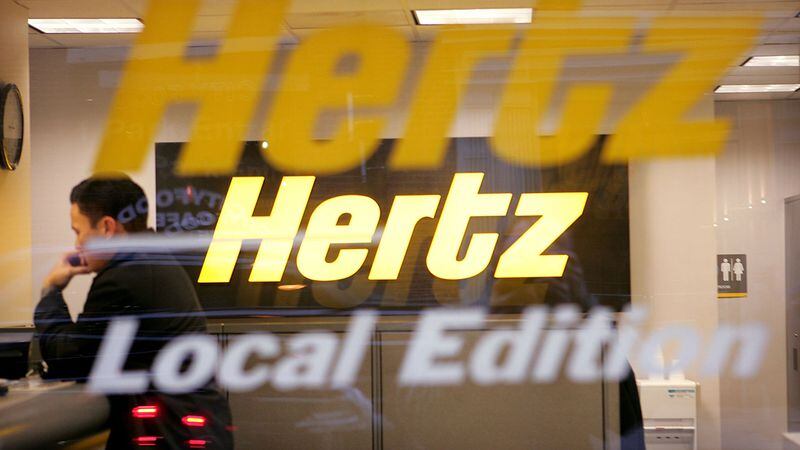 Hertz car rental counter. AP photo