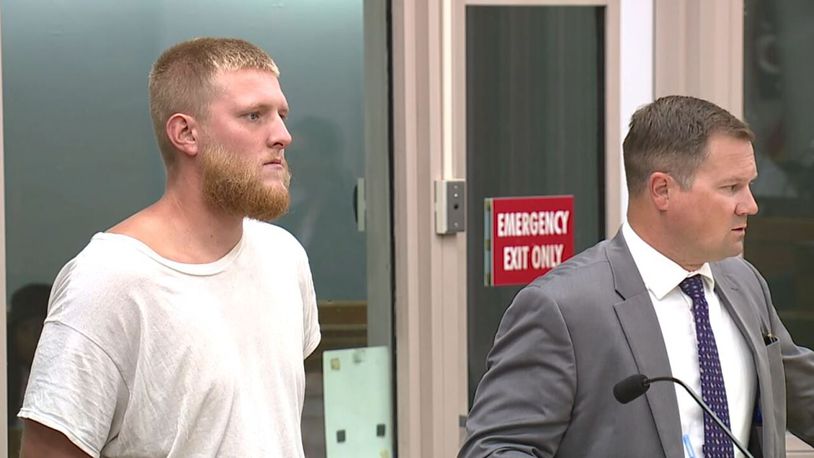 Andrew Giordano, 25, appears in court after a fight he was in at the Sept. 17, 2023 Cincinnati Bengals vs. Baltimore Ravens game was filmed and shared on social media. MADDY SCHMIDT/WCPO