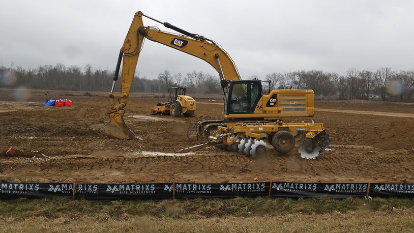 A construction site along Ohio Route 41 in Lawrenceville is shown Friday, March 10, 2023. Nearly 400 new storage units, some climate-controlled, will be built near the Crown Market.  BILL LACKEY/STAFF