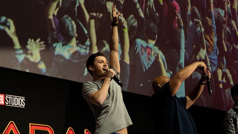 Tom Holland and Jacob Batalon attend Brazil Comic Con for "Spider-Man: Far From Home."