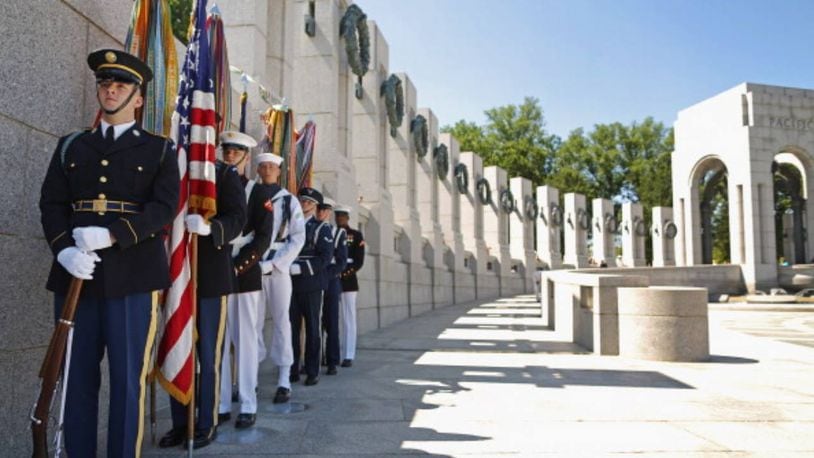 Veterans in the Flight Honor program visit Washington attractions like the World War II Memoriai.