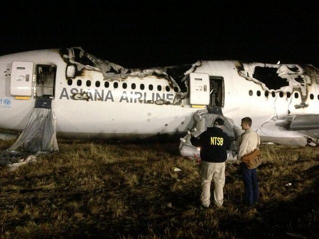 NTSB images of Asiana Flight 214 crash