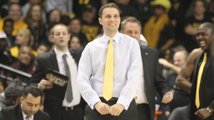 VCU coach Will Wade smiles during a game against Dayton on Jan. 27, 2017, at the Siegel Center in Richmond, Va.