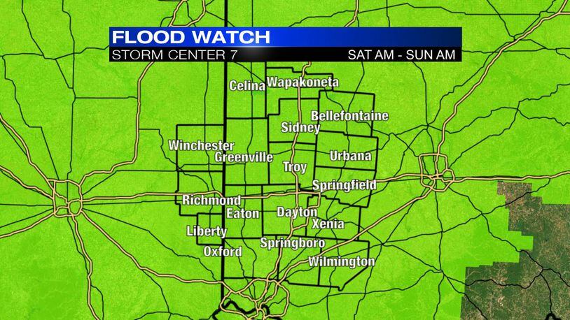 A Flood Watch is in effect from late Friday night through Sunday morning for our entire area.