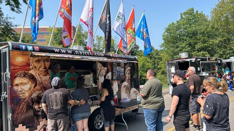 NAICCO Cuisine, a Columbus-based nonprofit serving American Indian foods such as its NDN tacos, taco bowls and buffalo burgers, was a popular first-time attendee to the ninth annual Springfield Rotary Gourmet Food Truck Competition at Veterans Park on Saturday.