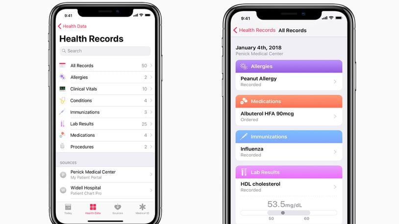 Apple has introduced an update to its Health app that compiles health records into one location.