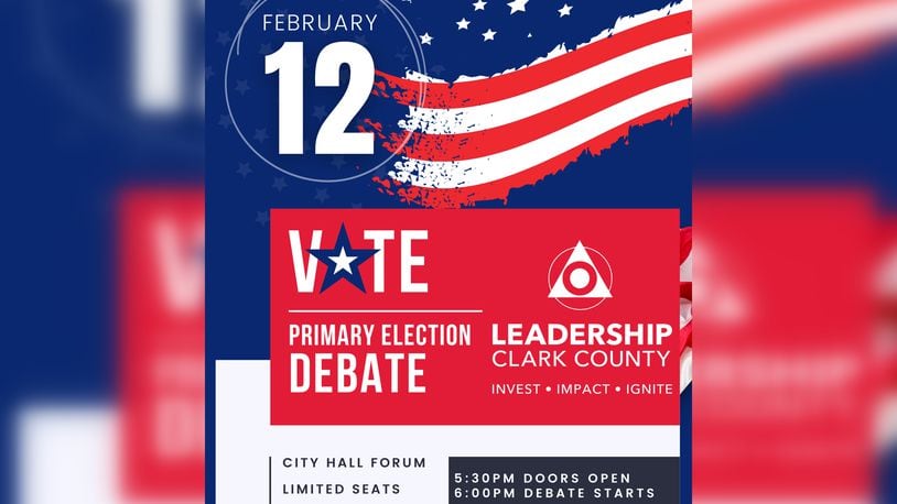 Leadership Clark County will host a primary election debate Monday, Feb. 12, 2024. CONTRIBUTED