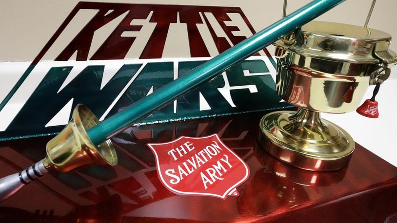 The one of a kind Kettle Wars trophy will go to the winner of the online Kettle Wars. BILL LACKEY/STAFF