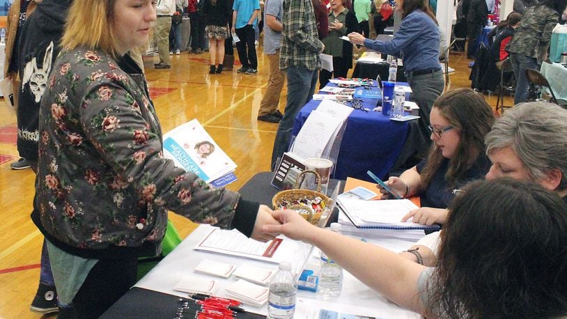 Students from Logan County high schools got the opportunity to meet local employers at a career fair at Indian Lake High School. JEFF GUERINI/STAFF