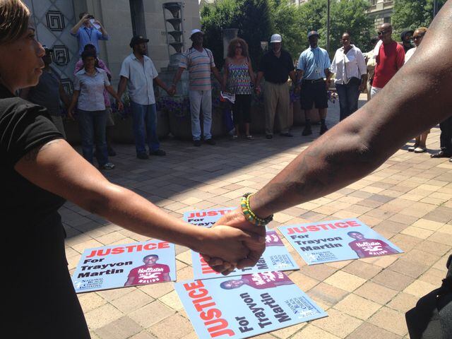 Church leaders rally outside the Department of Justice after George Zimmerman verdict
