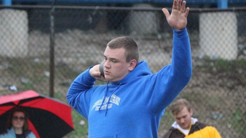 Northwesetern junior Adam Riedinger enters the Central Buckeye Conference championships undefeated in the shot put this season with a personal best of 58 feet, 9 inches. Greg Billing / Contributed