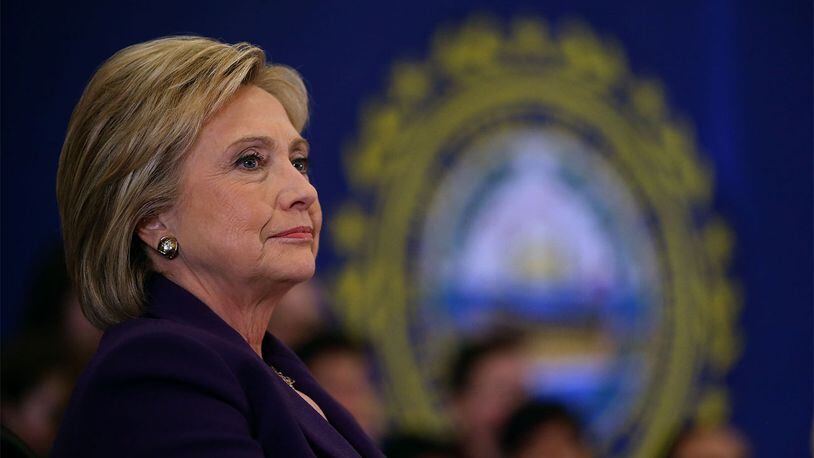 Democratic presidential candidate, former Secretary of State Hillary Clinton looks on during a campaign event at Winnacunnet High School on February 2, 2016 in Hampton, New Hampshire. A day after narrowly defeating Sen. Bernie Sanders (I-VT) in the Iowa caucus, Clinton is campaigning in New Hampshire a week ahead of the state's primary. (Photo by Justin Sullivan/Getty Images)