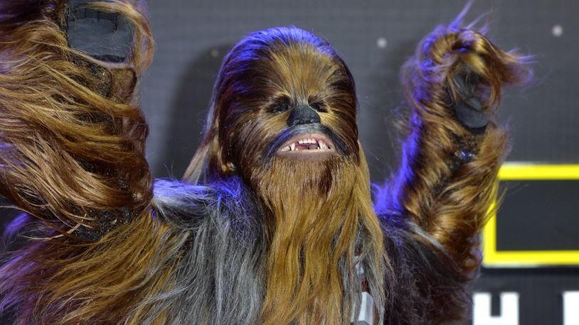 Chewbacca attends the European premiere of "Star Wars: The Force Awakens" at Leicester Square on Dec. 16, 2015, in London.