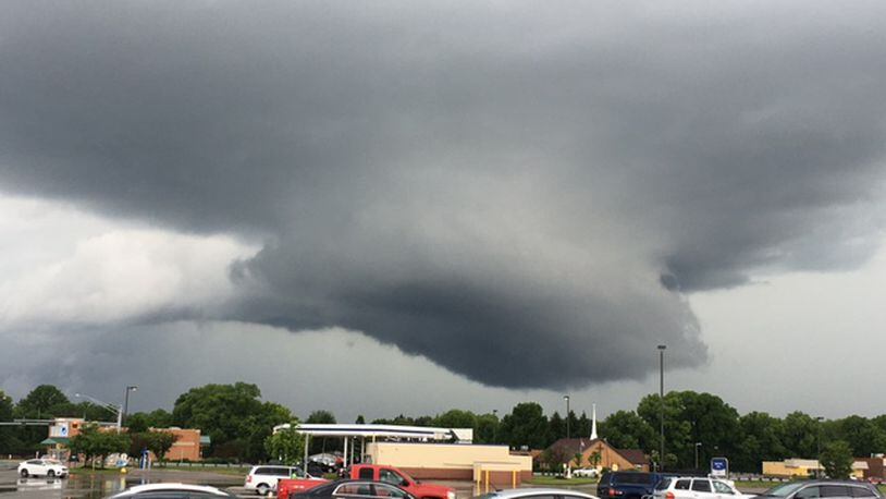 This wall cloud was photographed near the Meijer at state Route 741 about 7 p.m. Wednesday, May 24, 2017. (Courtesy/Tracy Phillips)