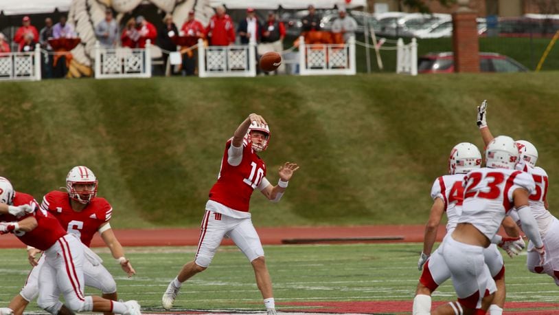 Wittenberg's Collin Brown throws a pass against Wabash on Saturday, Oct. 1, 2022, at Edwards-Maurer Field in Springfield. David Jablonski/Staff