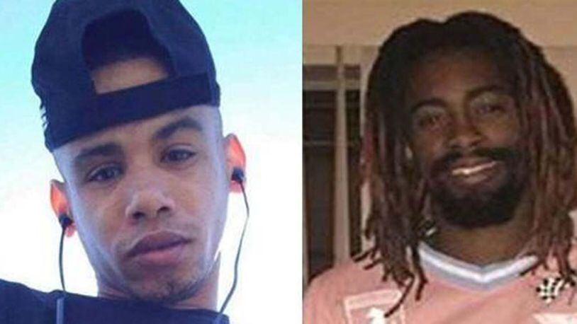 Missing persons Joshua Jackson, left, and Derrick Ruff were found dead Sunday inside a storage unit in Gwinnett County, according to the Athens-Clarke County Police Department.