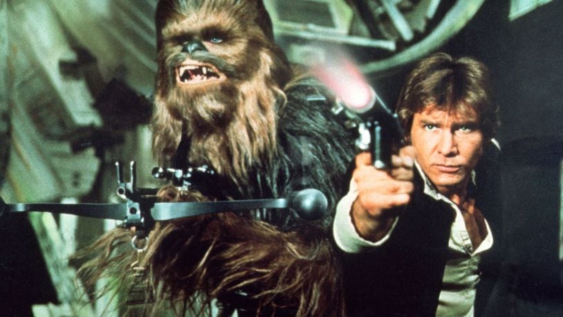 Han Solo (played by Harrison Ford), pictured with Chewbacca (Peter Mayhew) in “Star Wars” was the man and shall be the man. CONTRIBUTED/FILE