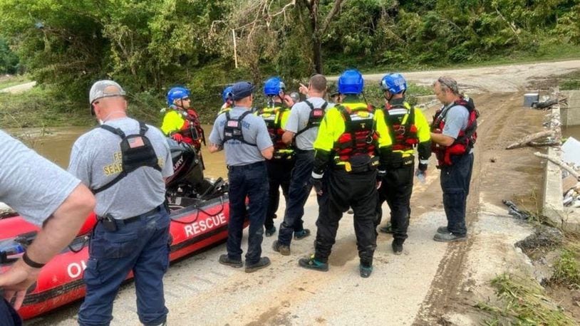 Ohio Task Force 1 was deployed to southeastern Kentucky after heavy rains cause flash floods and mudslides, killing at least 16 people | Photo courtesy of Ohio Task Force 1 Facebook